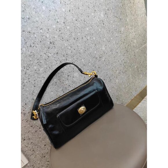 Women's Stylish Genuine Leather Shoulder Bag Lady with Two Strap - Picture 2 of 7